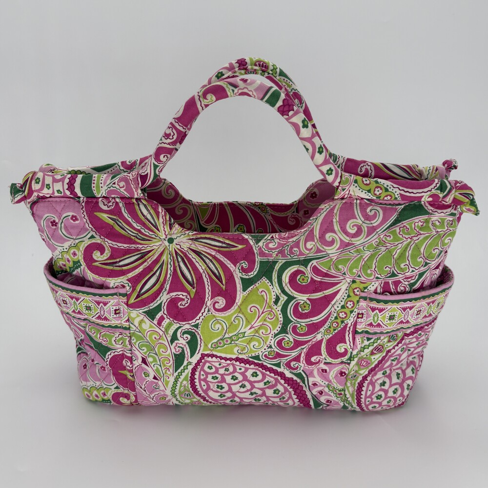 Vera Bradley Tutti Frutti Glenna Satchel Bag Quilted Pink Green Paisley Retired